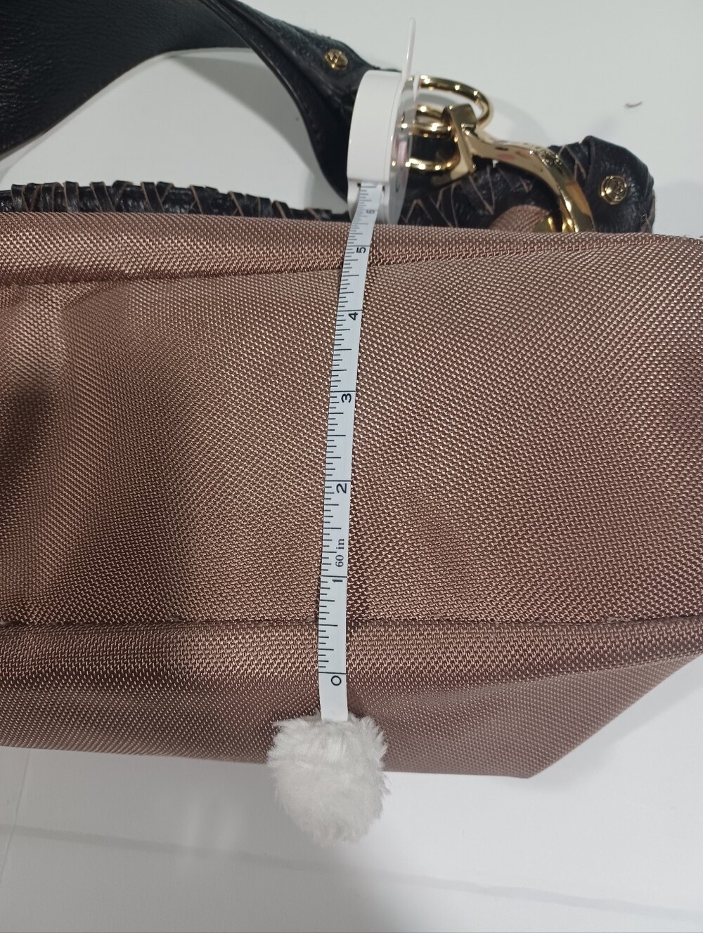 JPK Paris 75 Blush Brown Hobo with Dark Brown Leather Trim and Gold Hardware - Picture 8 of 8